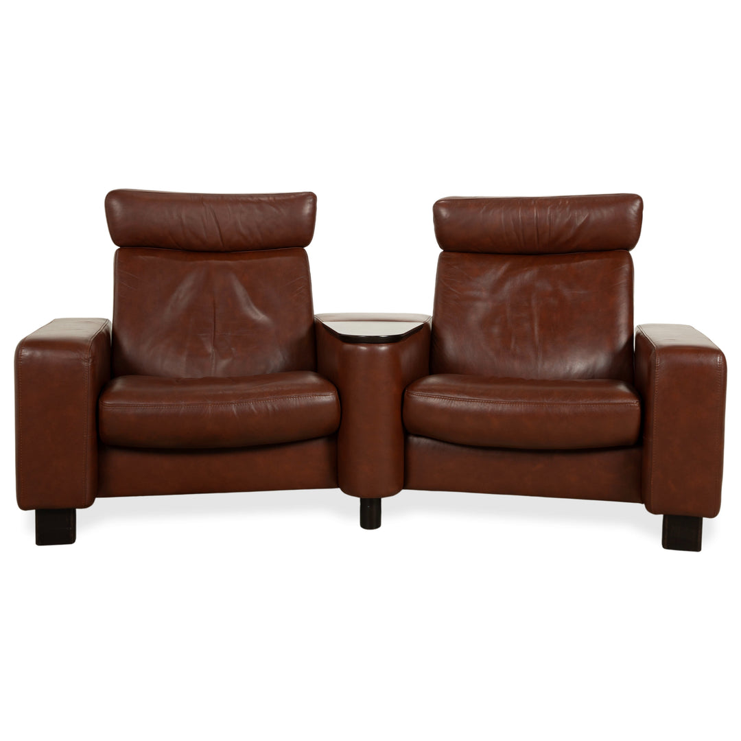 Stressless Arion Canapé deux places en cuir marron, fonction manuelle