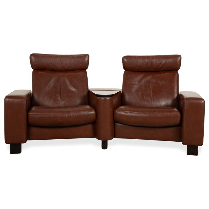 Stressless Arion Canapé deux places en cuir marron, fonction manuelle