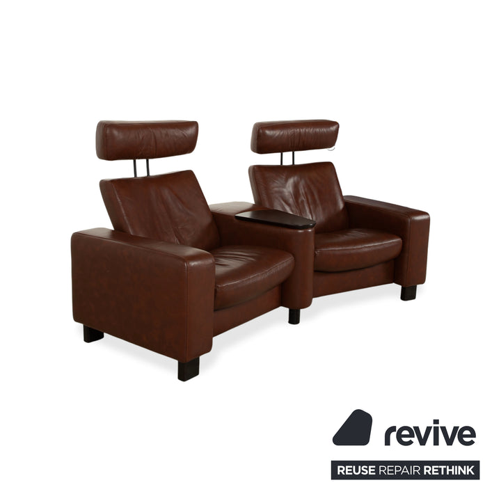 Stressless Arion Canapé deux places en cuir marron, fonction manuelle