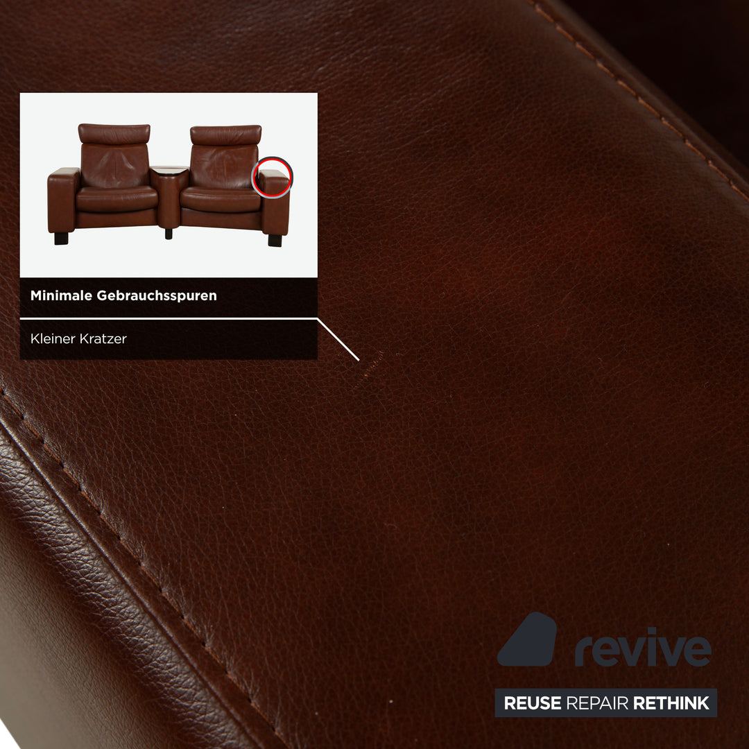 Stressless Arion Canapé deux places en cuir marron, fonction manuelle