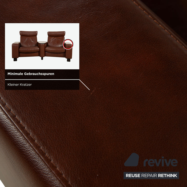 Stressless Arion Canapé deux places en cuir marron, fonction manuelle