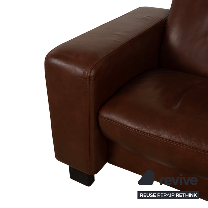 Stressless Arion Canapé deux places en cuir marron, fonction manuelle