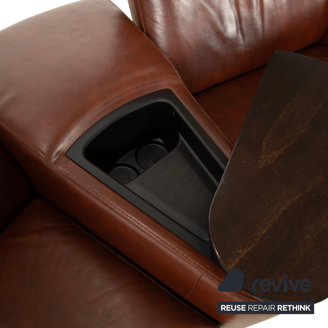 Stressless Arion Canapé deux places en cuir marron, fonction manuelle