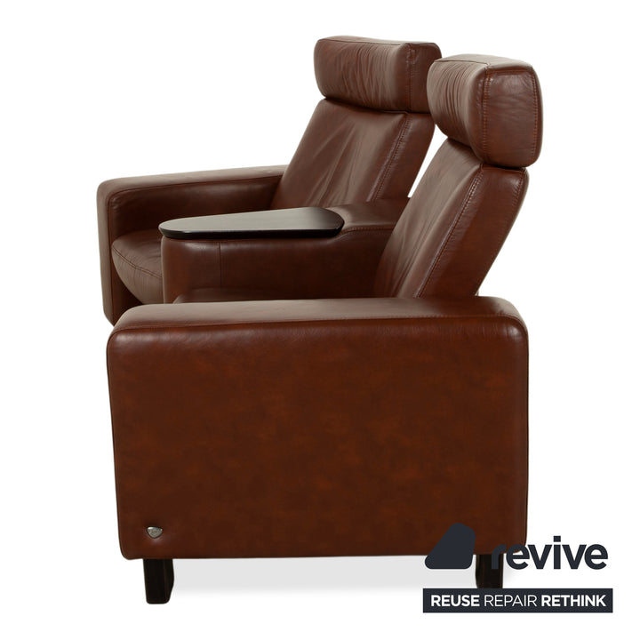 Stressless Arion Canapé deux places en cuir marron, fonction manuelle