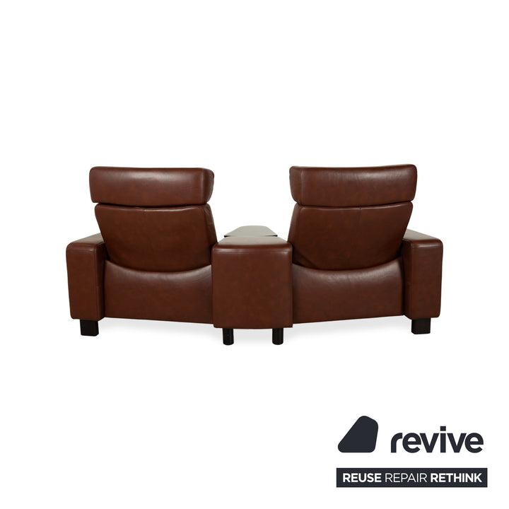 Stressless Arion Canapé deux places en cuir marron, fonction manuelle