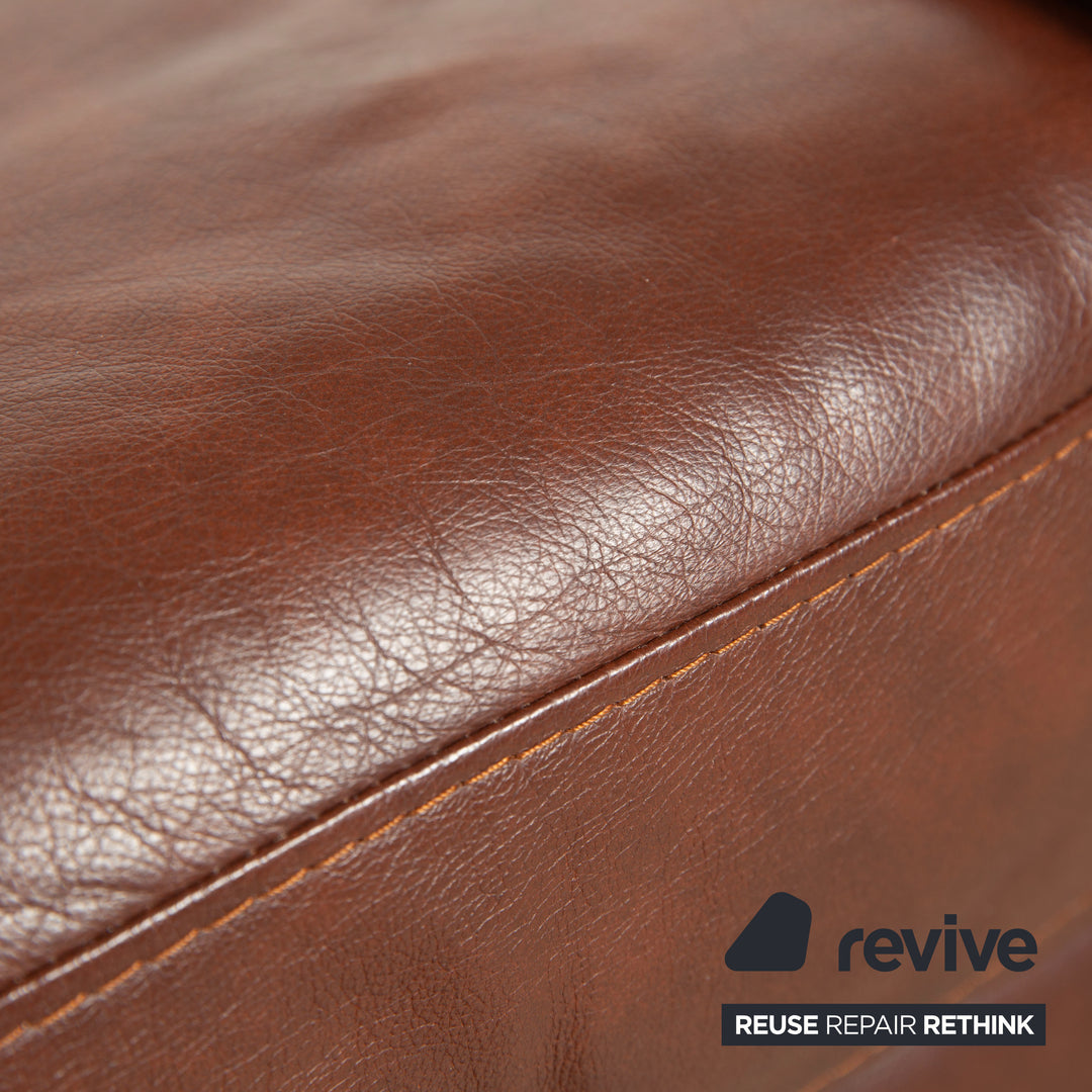 Stressless Arion Leder Zweisitzer Hocker Braun manuelle Funktion Sofa Couch