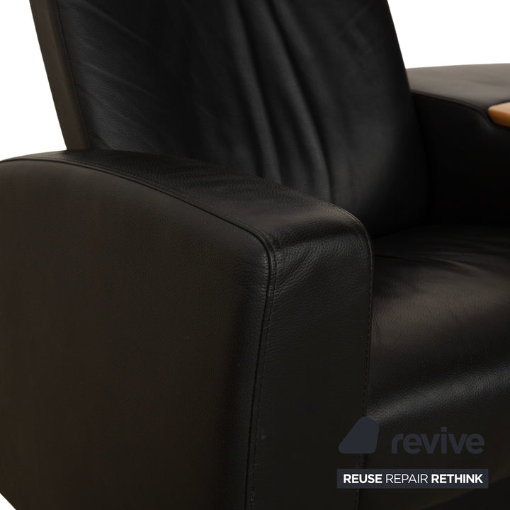 Stressless Arion Leder Zweisitzer Hocker Couchtisch Rollen Schwarz manuelle Funktion Sofa Couch