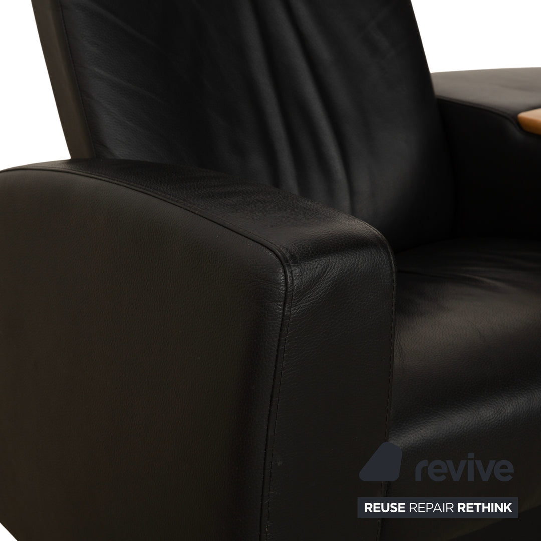 Stressless Arion Leder Zweisitzer Hocker Couchtisch Rollen Schwarz manuelle Funktion Sofa Couch