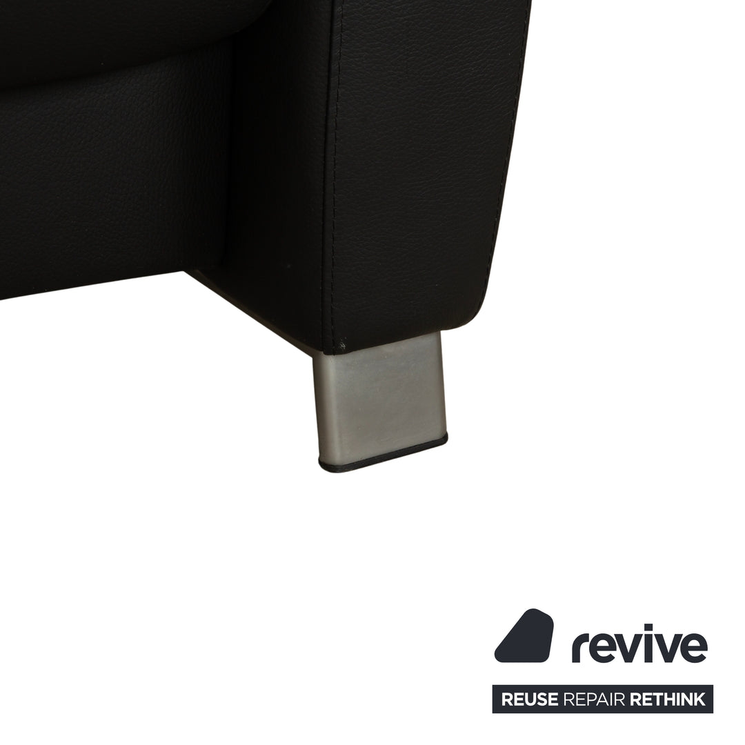 Stressless Arion Leder Zweisitzer Hocker Couchtisch Rollen Schwarz manuelle Funktion Sofa Couch