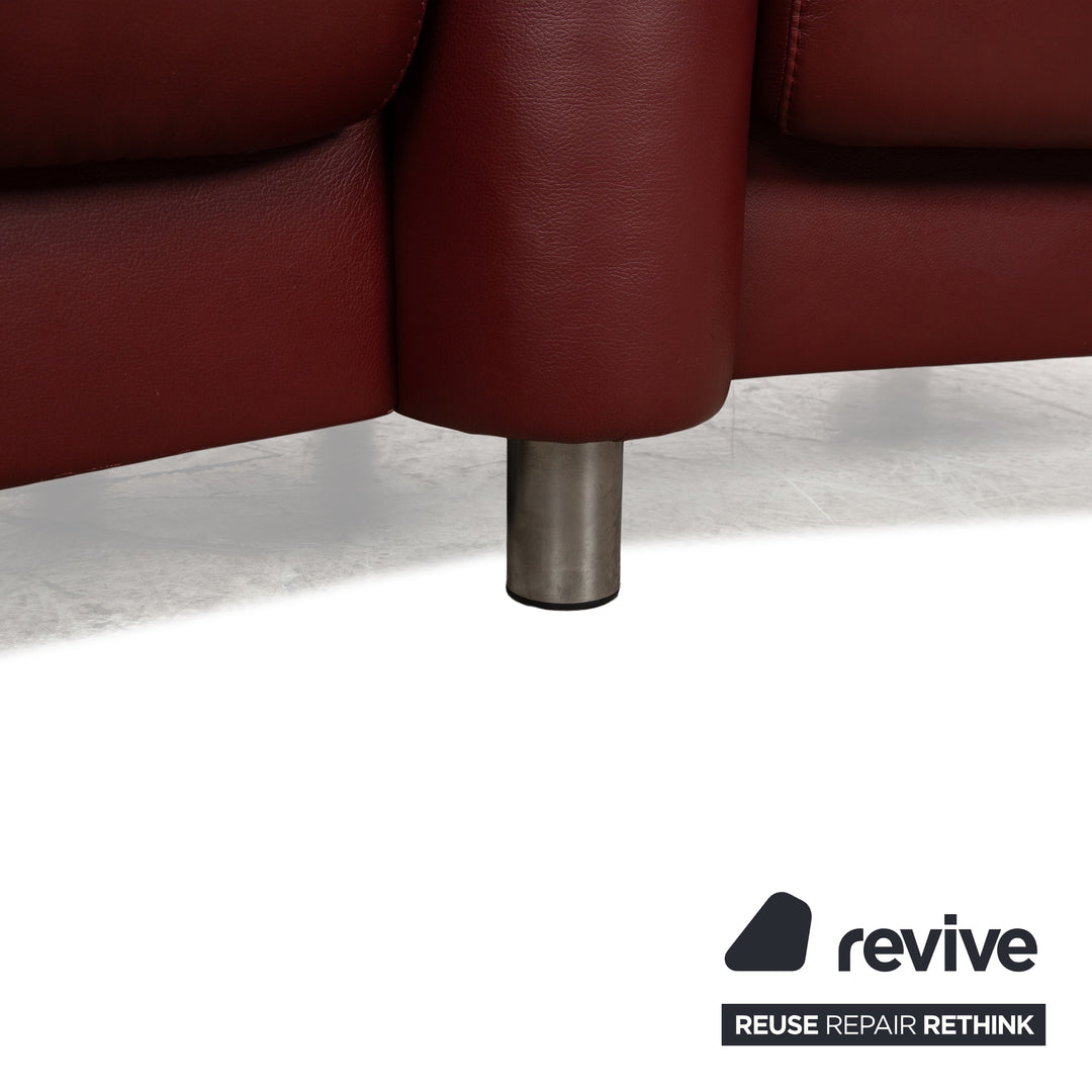 Stressless Arion Leder Zweisitzer Rot manuelle Funktion Sofa Couch