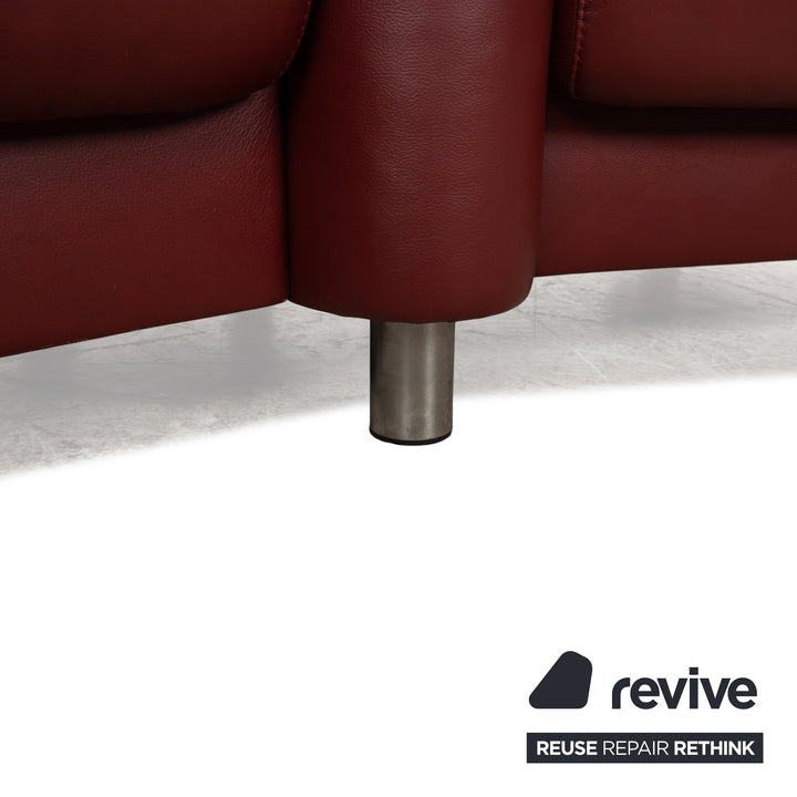Stressless Arion Leder Zweisitzer Rot manuelle Funktion Sofa Couch