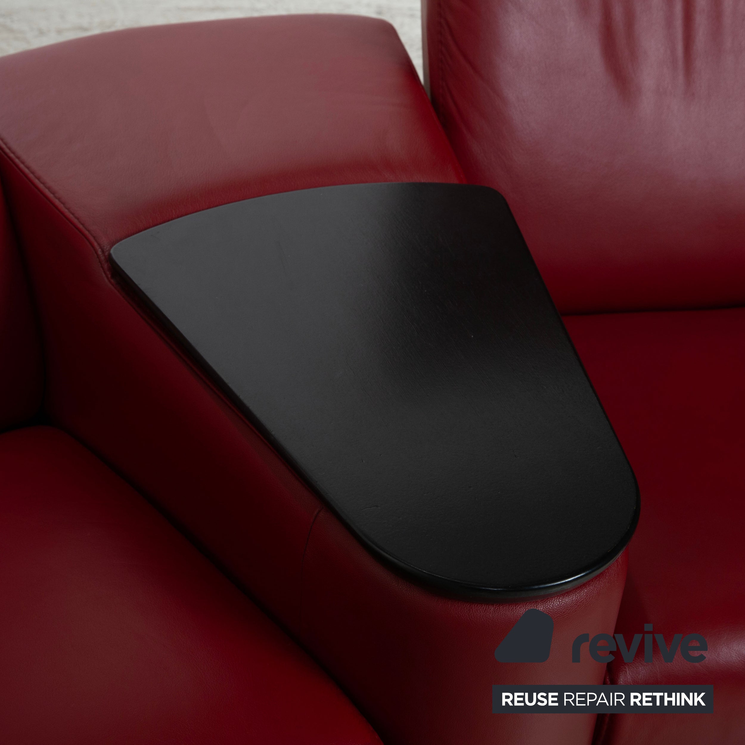 Stressless Arion leren tweezitsbank rood met handmatige functie bank
