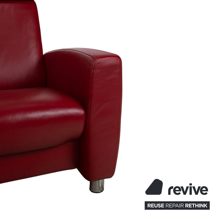 Stressless Arion Leder Zweisitzer Rot manuelle Funktion Sofa Couch