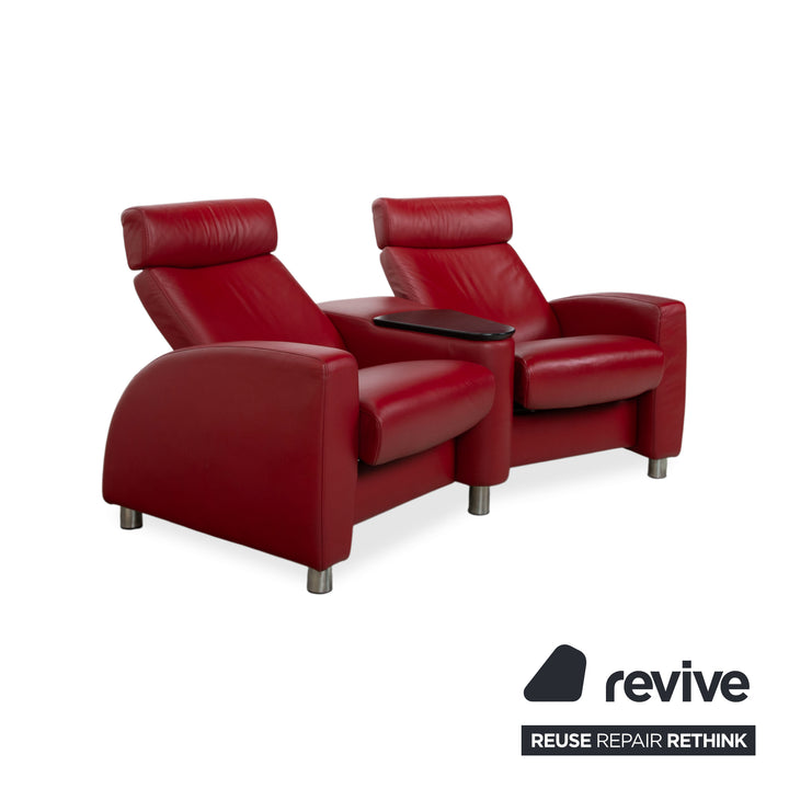 Stressless Arion Leder Zweisitzer Rot manuelle Funktion Sofa Couch