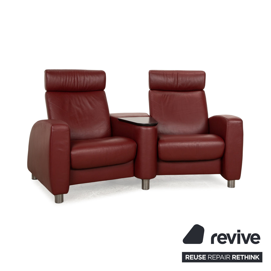 Stressless Arion Leder Zweisitzer Rot manuelle Funktion Sofa Couch