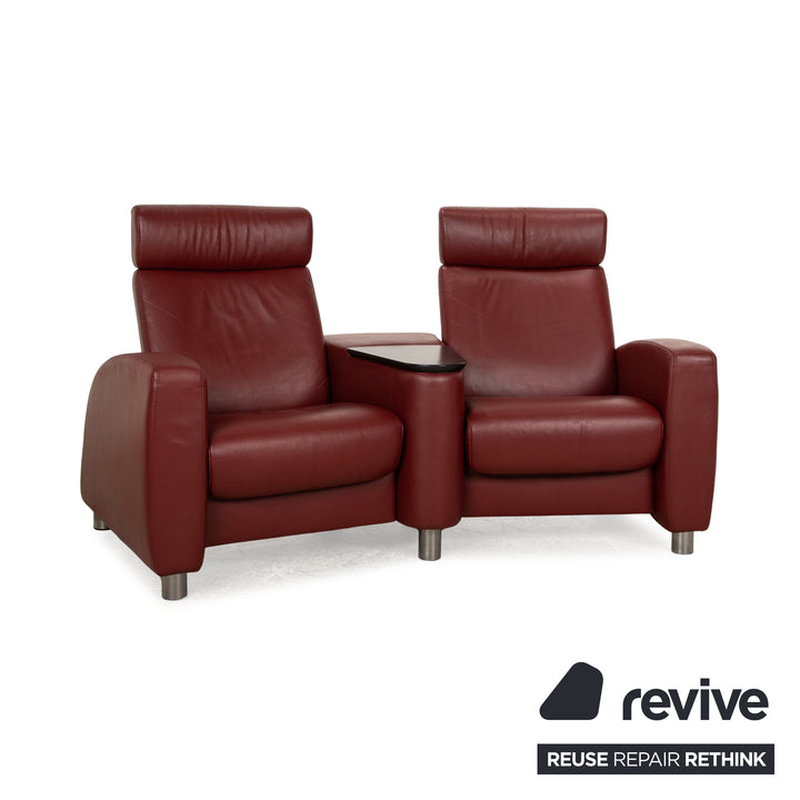 Stressless Arion Leder Zweisitzer Rot manuelle Funktion Sofa Couch