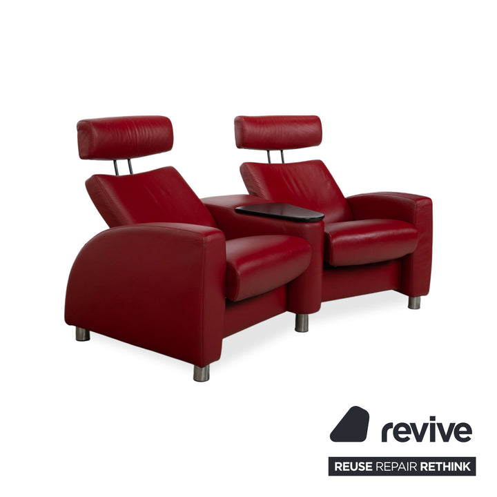 Stressless Arion Leder Zweisitzer Rot manuelle Funktion Sofa Couch