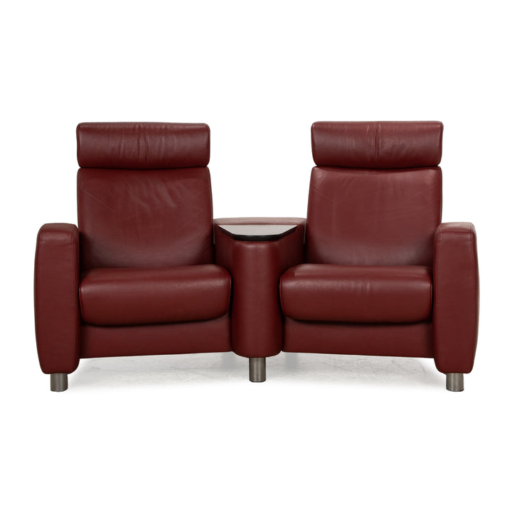Stressless Arion Leder Zweisitzer Rot manuelle Funktion Sofa Couch