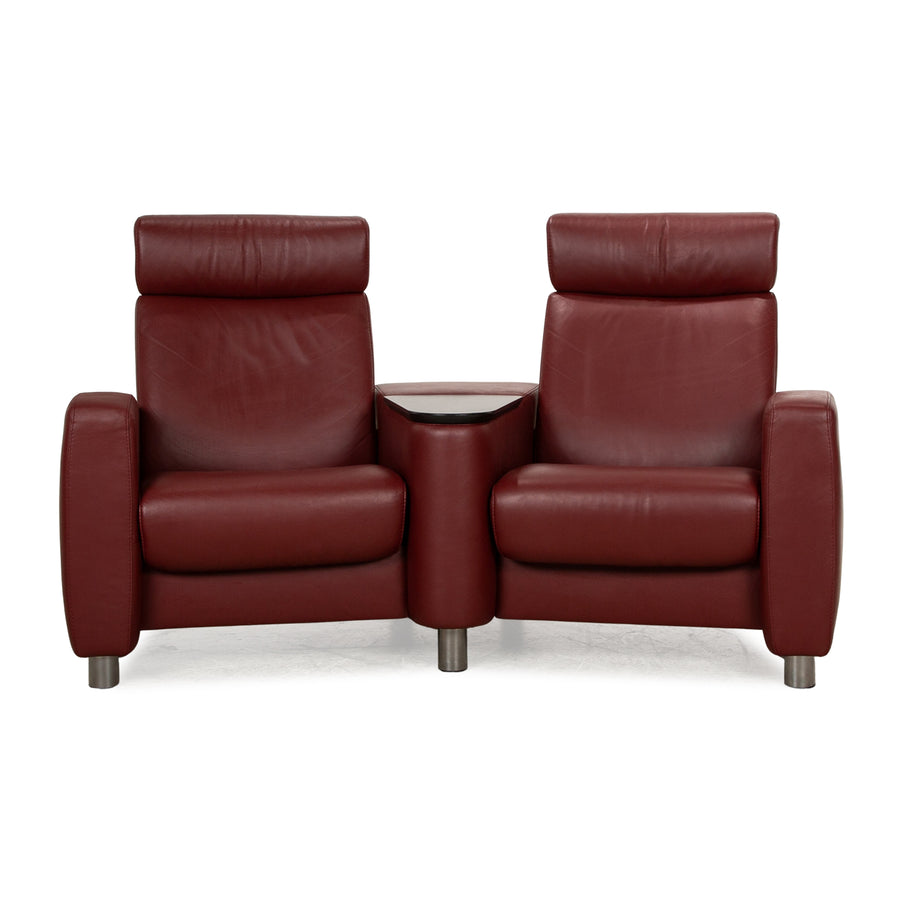 Stressless Arion Leder Zweisitzer Rot manuelle Funktion Sofa Couch
