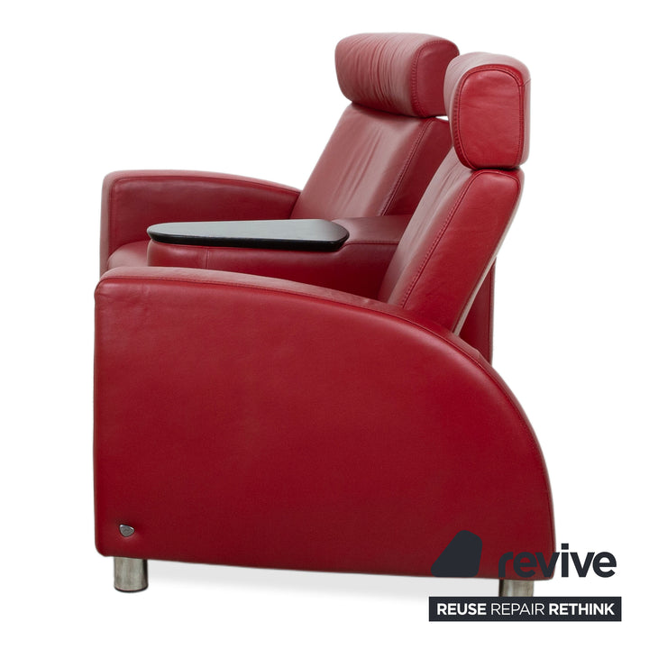 Stressless Arion Leder Zweisitzer Rot manuelle Funktion Sofa Couch