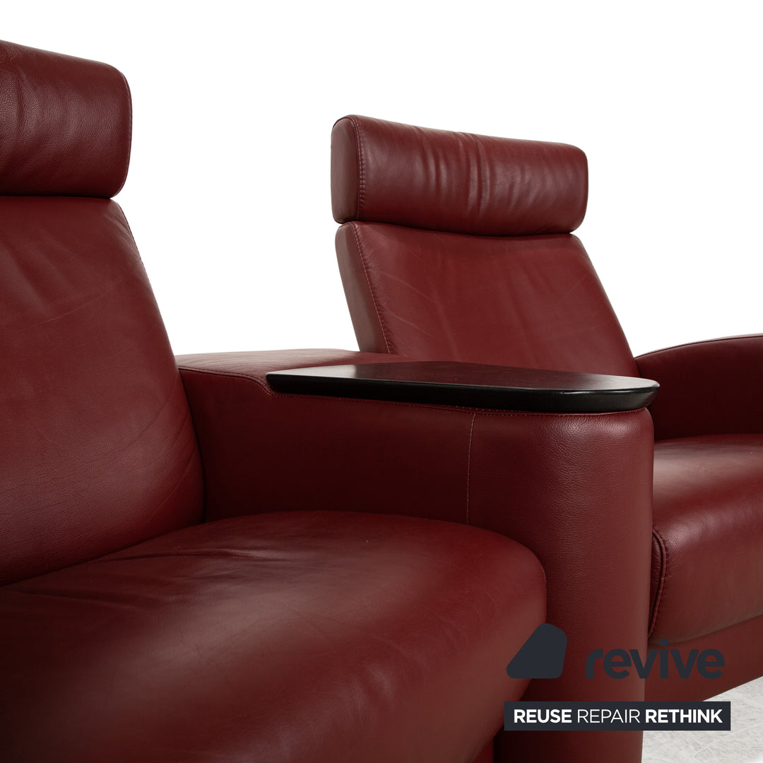 Stressless Arion Leder Zweisitzer Rot manuelle Funktion Sofa Couch