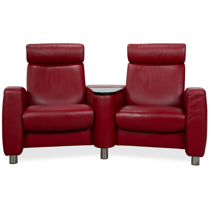 Stressless Arion Leder Zweisitzer Rot manuelle Funktion Sofa Couch