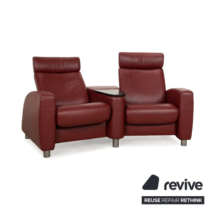 Stressless Arion Leder Zweisitzer Rot manuelle Funktion Sofa Couch