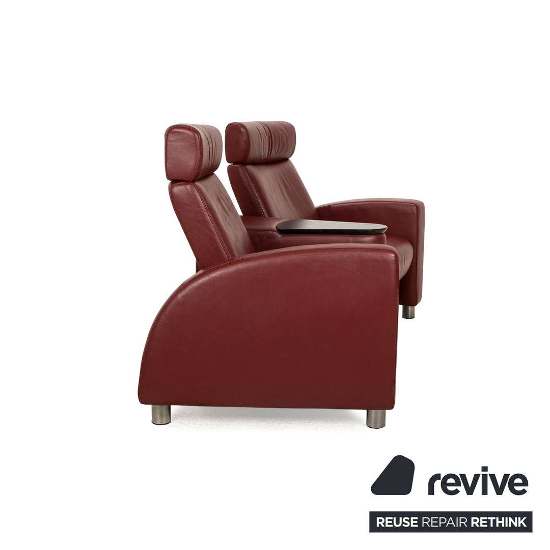 Stressless Arion Leder Zweisitzer Rot manuelle Funktion Sofa Couch