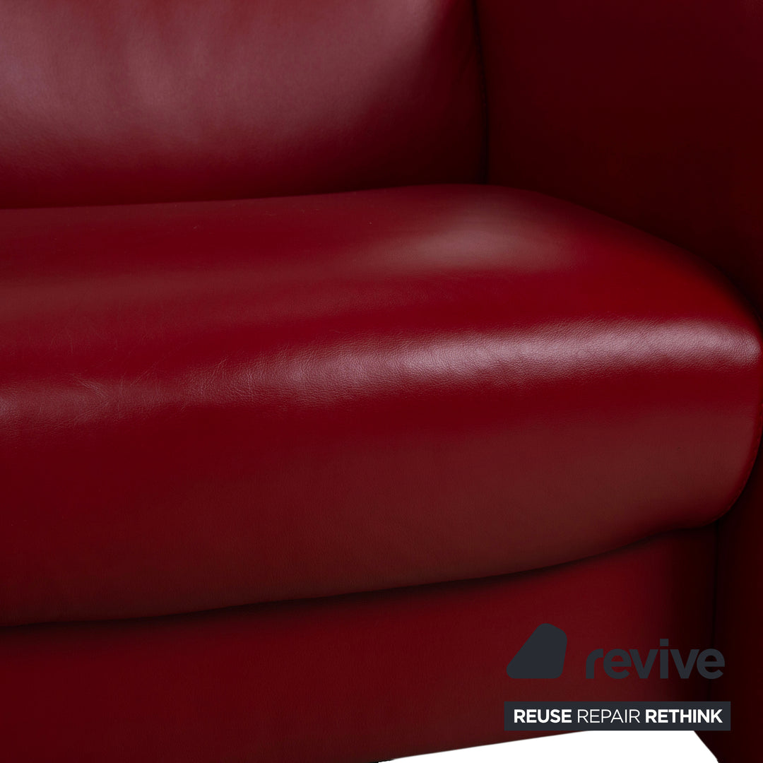 Stressless Arion Leder Zweisitzer Rot manuelle Funktion Sofa Couch