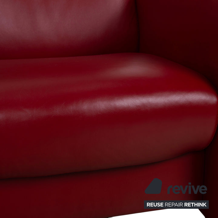 Stressless Arion Leder Zweisitzer Rot manuelle Funktion Sofa Couch