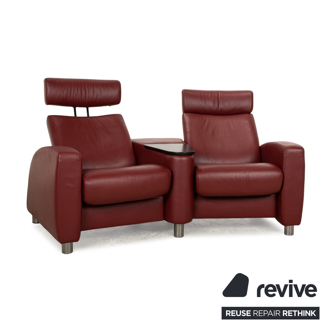 Stressless Arion Leder Zweisitzer Rot manuelle Funktion Sofa Couch