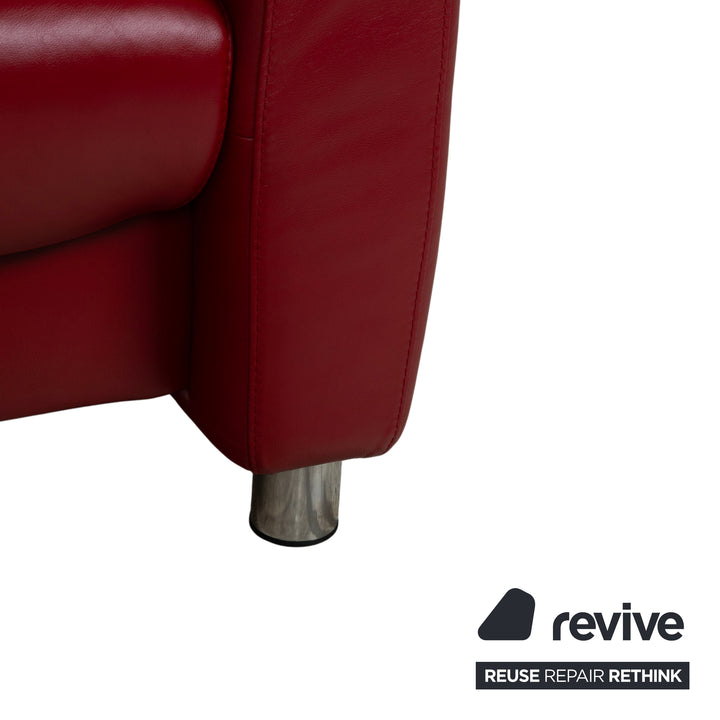 Stressless Arion Leder Zweisitzer Rot manuelle Funktion Sofa Couch