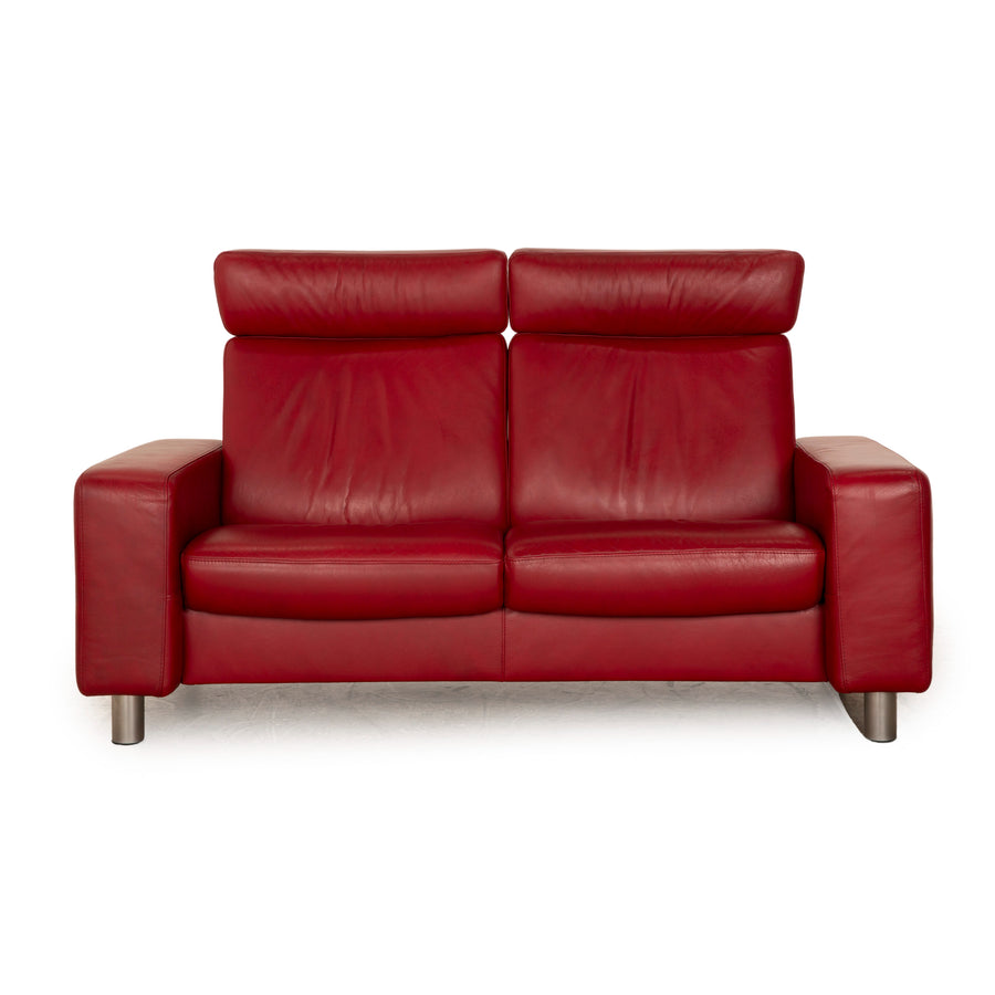 Stressless Arion Leder Zweisitzer Rot Sofa Couch manuelle Funktion