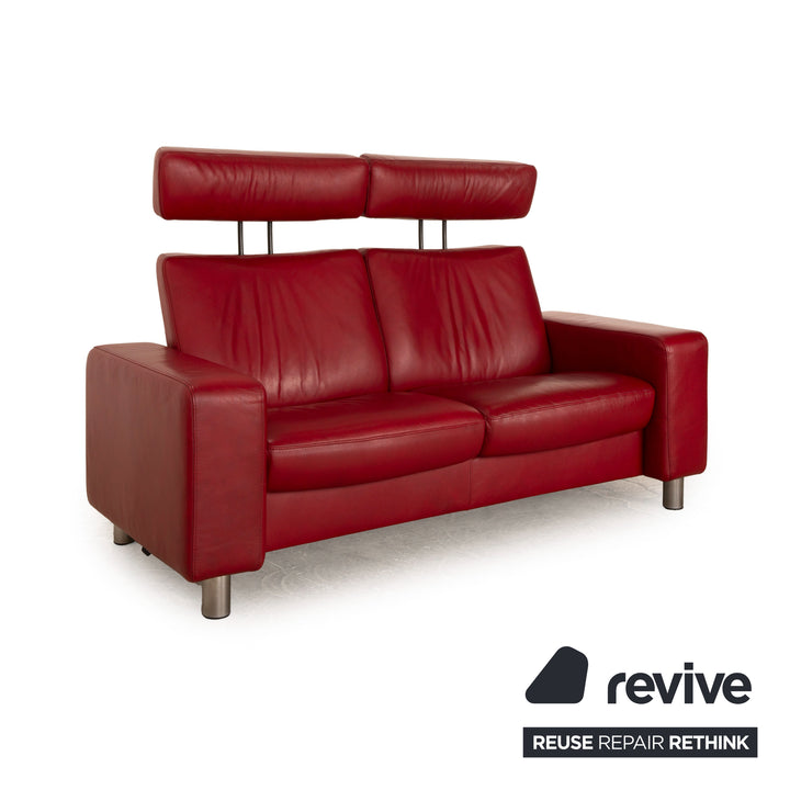 Stressless Arion Leder Zweisitzer Rot Sofa Couch manuelle Funktion