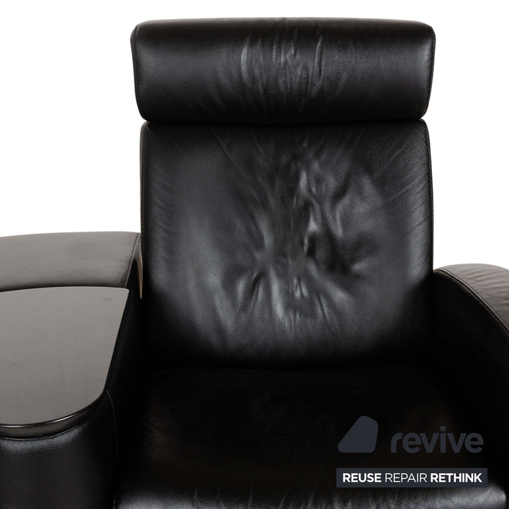 Stressless Arion Leather Two Seater Black Manual Function