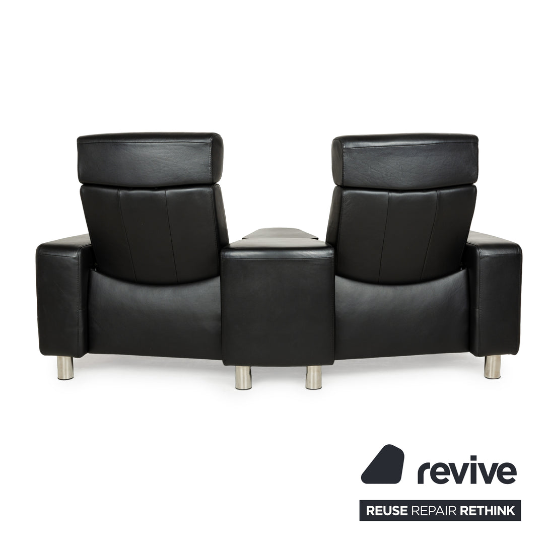 Stressless Arion Leder Zweisitzer Schwarz manuelle Funktion Heimkino