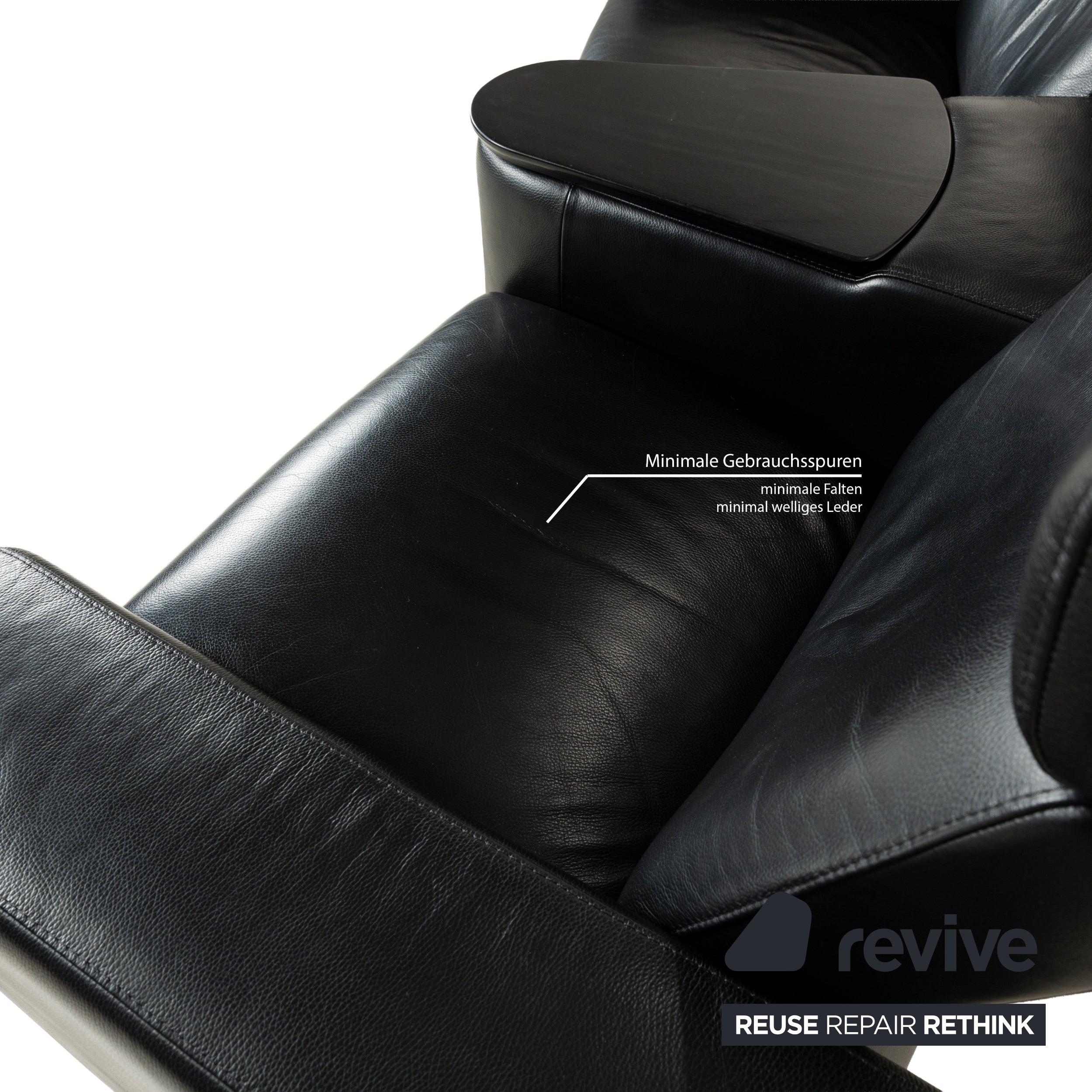 Fauteuil home cinéma Stressless Arion en cuir noir à deux places avec fonction manuelle