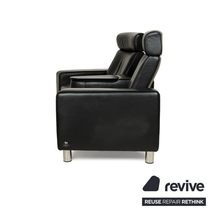 Stressless Arion Leder Zweisitzer Schwarz manuelle Funktion Heimkino