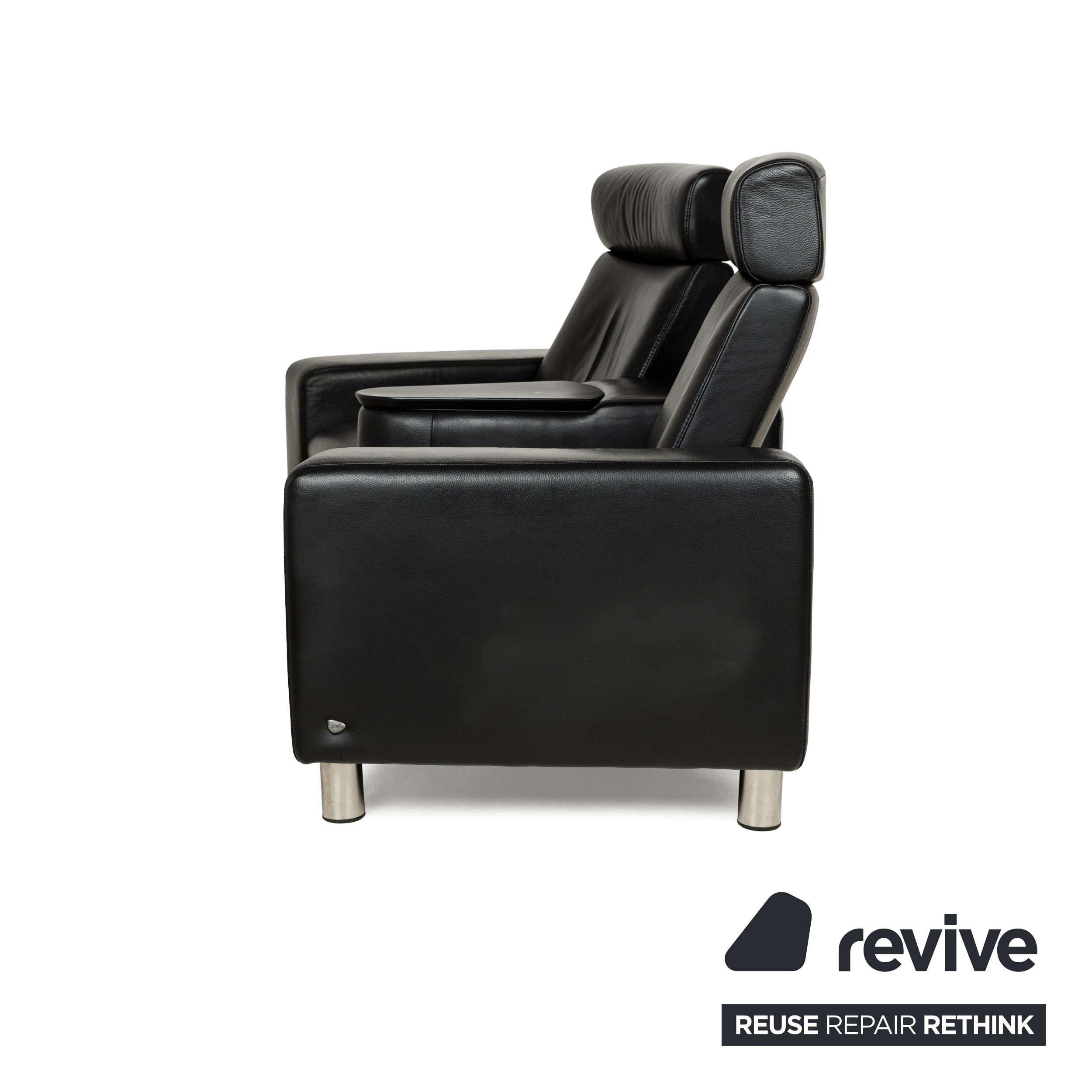 Fauteuil home cinéma Stressless Arion en cuir noir à deux places avec fonction manuelle