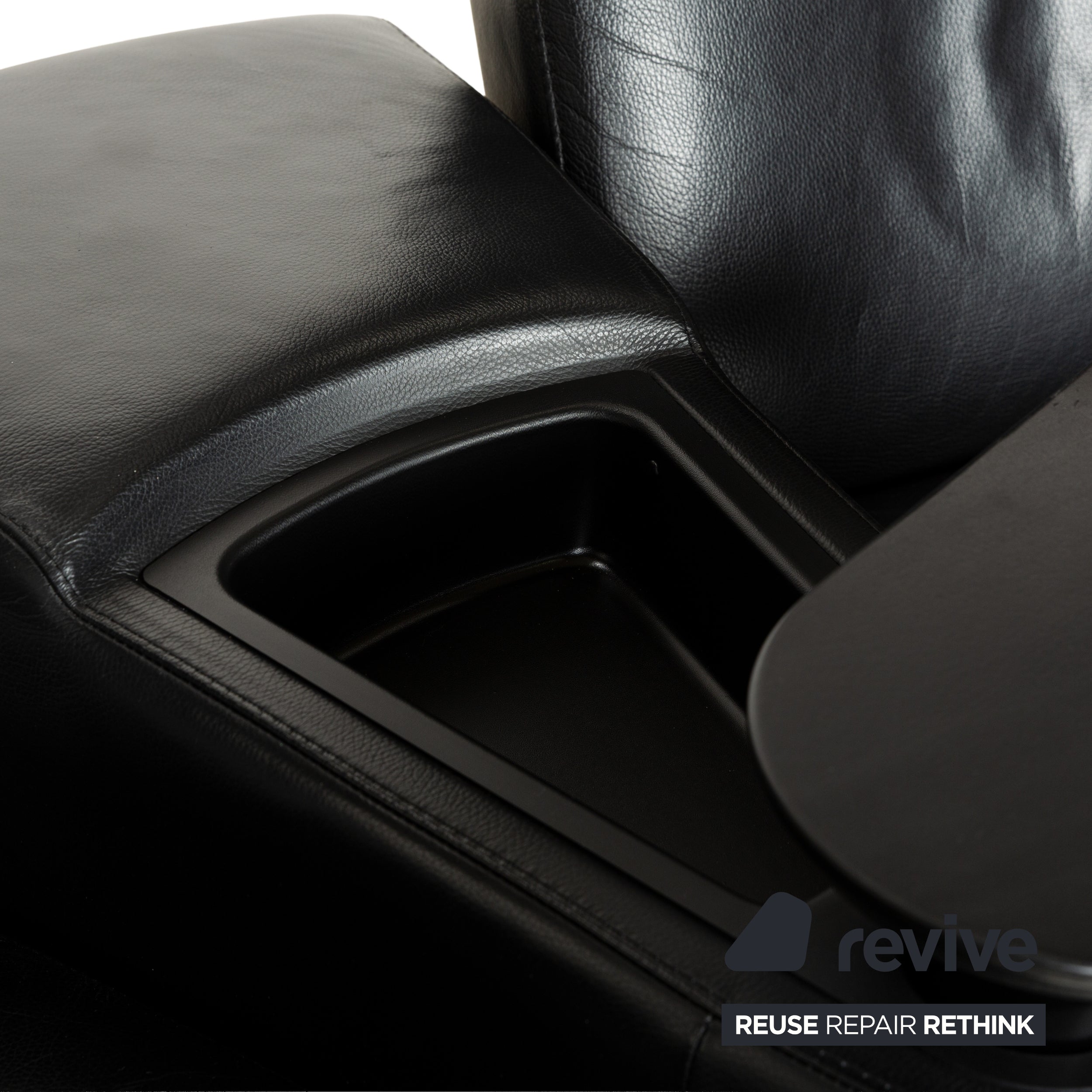 Fauteuil home cinéma Stressless Arion en cuir noir à deux places avec fonction manuelle