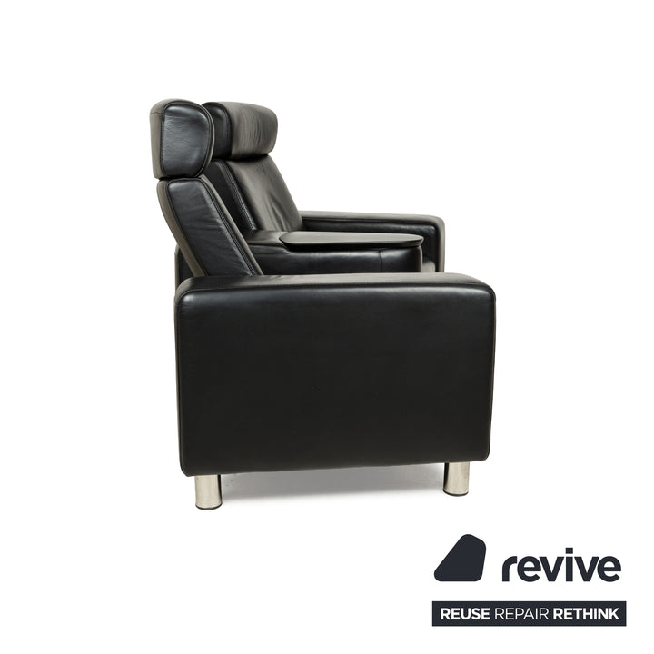 Stressless Arion Leder Zweisitzer Schwarz manuelle Funktion Heimkino