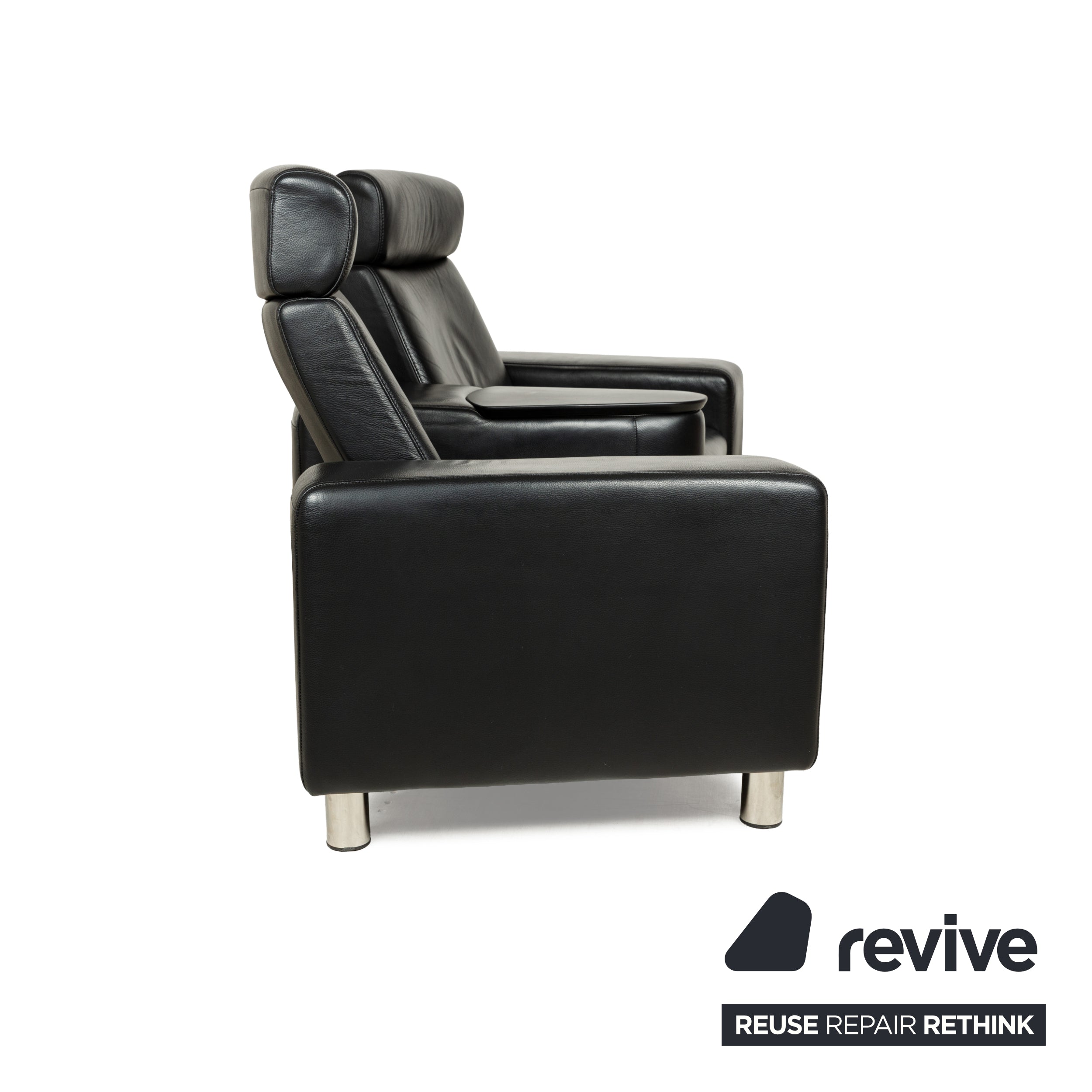 Fauteuil home cinéma Stressless Arion en cuir noir à deux places avec fonction manuelle