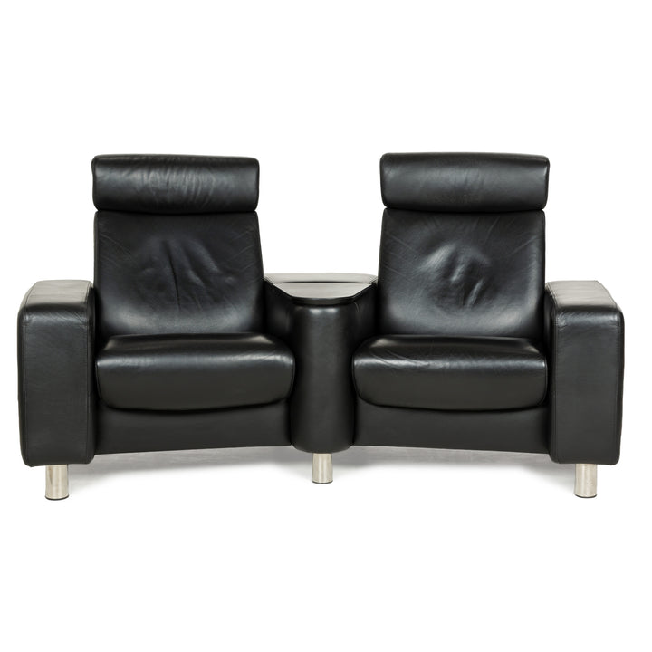 Stressless Arion Leder Zweisitzer Schwarz manuelle Funktion Heimkino
