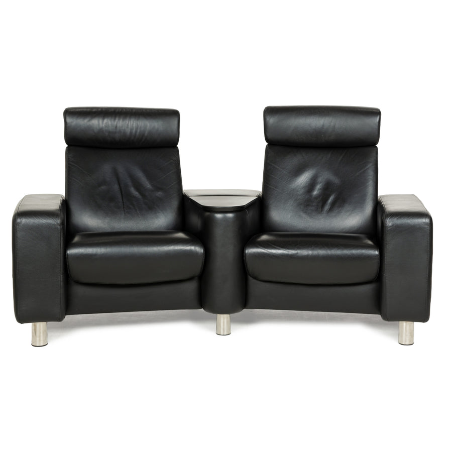 Stressless Arion Leder Zweisitzer Schwarz manuelle Funktion Heimkino
