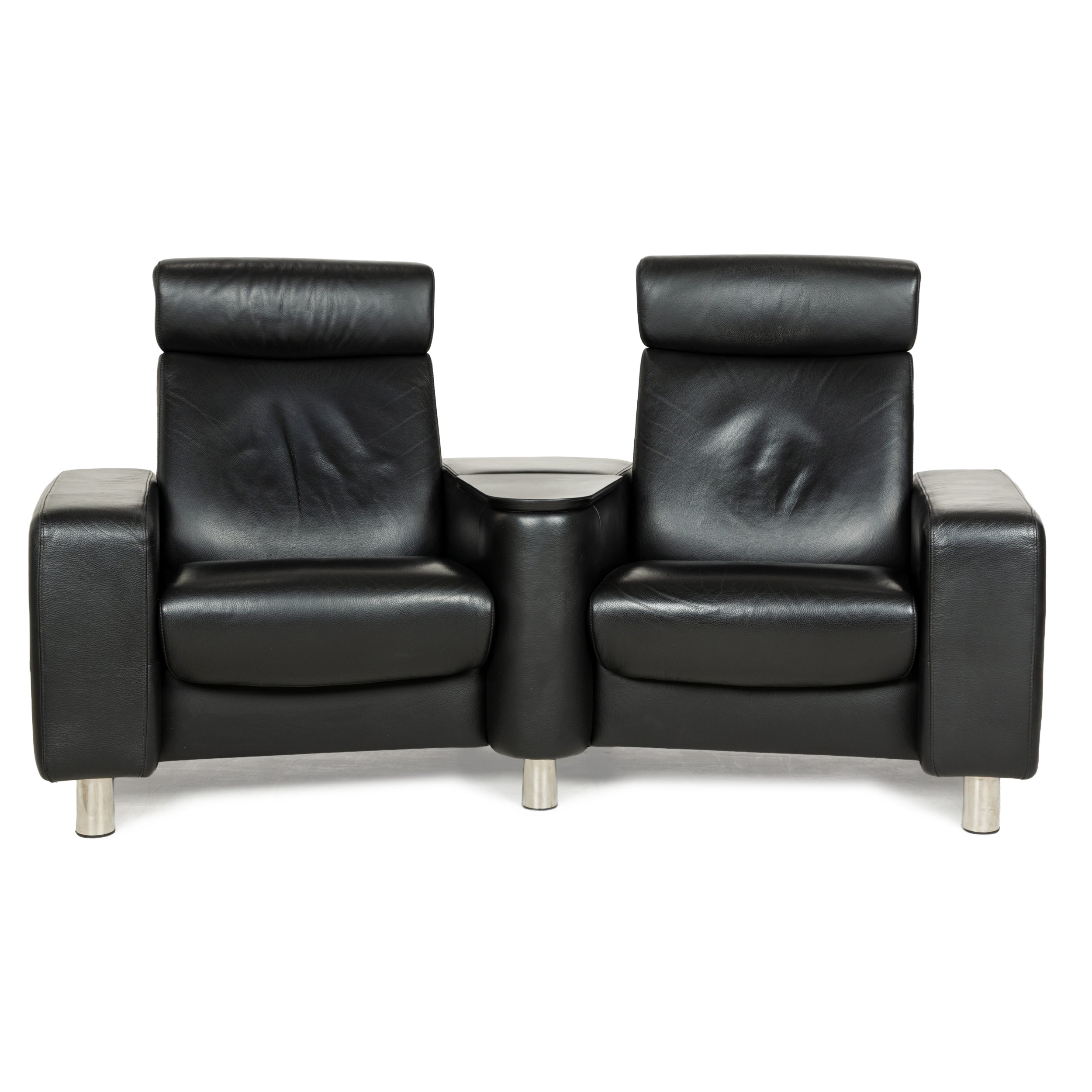 Fauteuil home cinéma Stressless Arion en cuir noir à deux places avec fonction manuelle