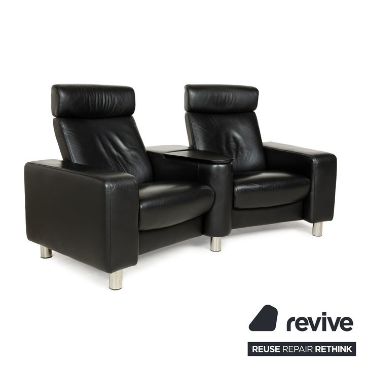 Stressless Arion Leder Zweisitzer Schwarz manuelle Funktion Heimkino