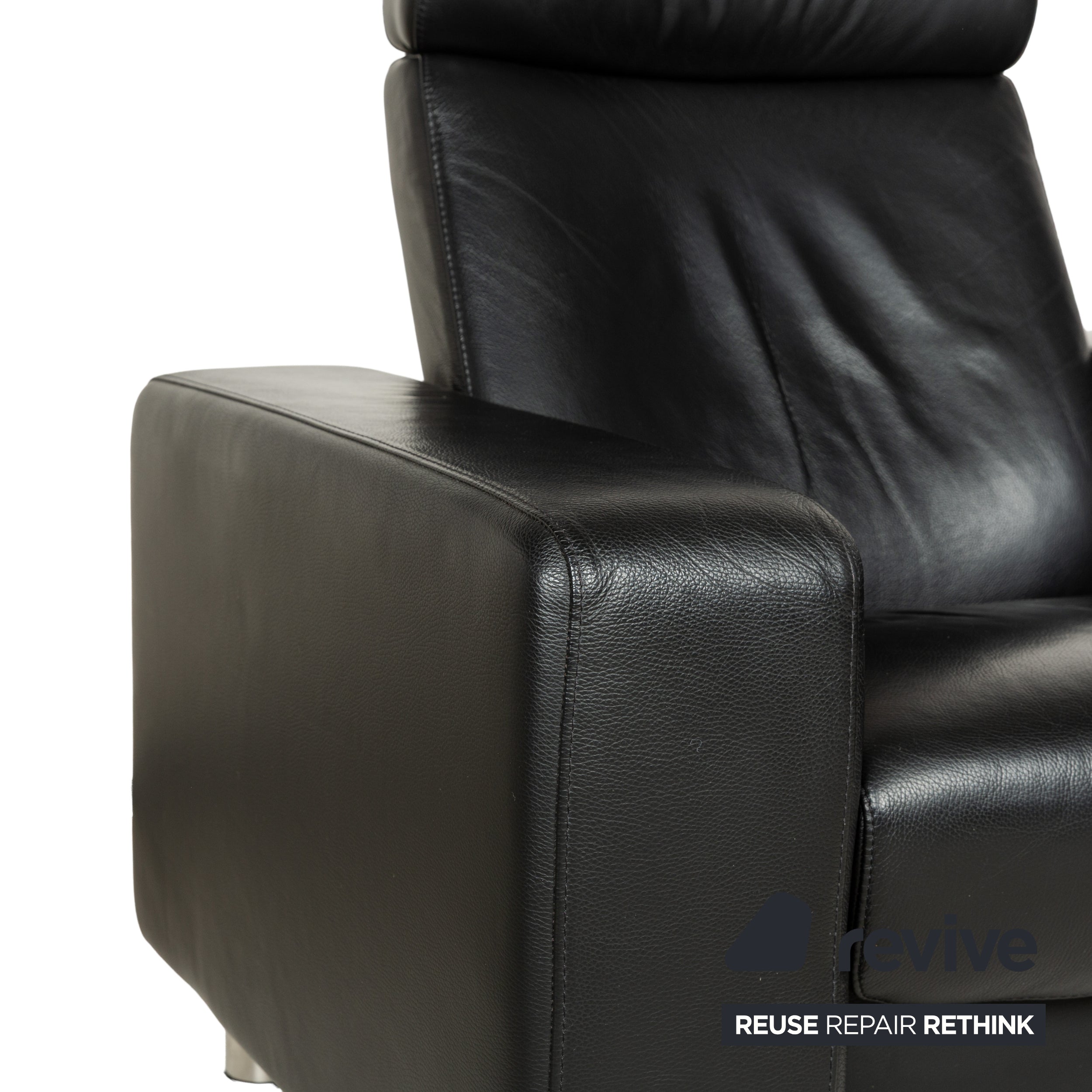 Fauteuil home cinéma Stressless Arion en cuir noir à deux places avec fonction manuelle