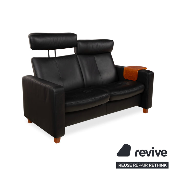 Stressless Arion Leder Zweisitzer Schwarz manuelle Funktion Sofa Couch