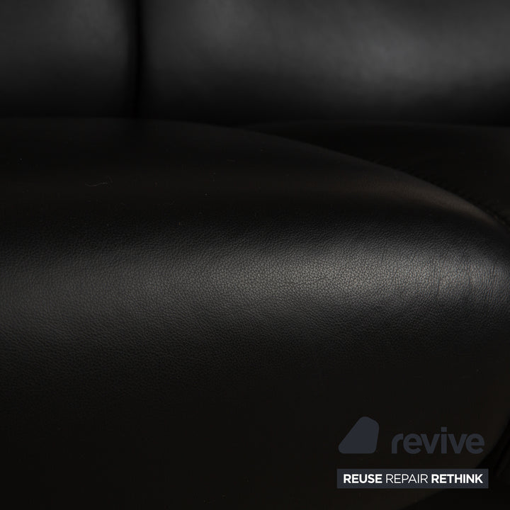 Stressless Arion Leder Zweisitzer Schwarz manuelle Funktion Sofa Couch