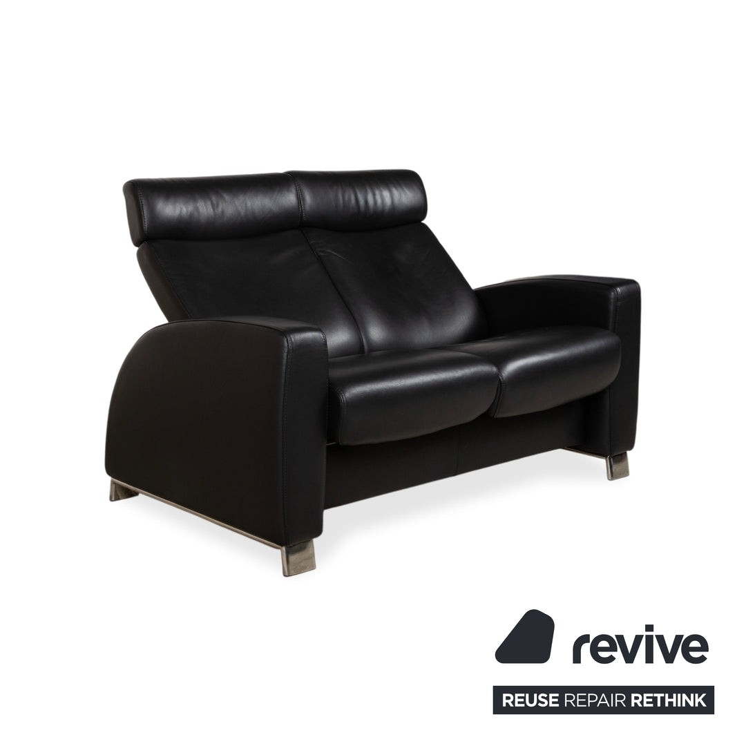 Stressless Arion Leder Zweisitzer Schwarz manuelle Funktion Sofa Couch
